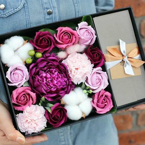 작약 플라워 용돈박스 선물세트 - 카네이션 부모님 결혼기념일 어버이날 비누꽃 돈꽃다발