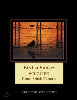 Bird at Sunset: Wildlife Cross Stitch Pattern
