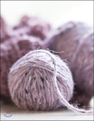 Knitting Graph Paper 4: 5 & 2:3 Ratio 8.5" x 11" Purple Yarn Photograph