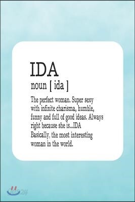 Ida Noun [ Ida ] the Perfect Woman Super Sexy with Infinite Charisma, Funny and Full of Good Ideas. Always Right Because She Is... Ida: First Name Fun