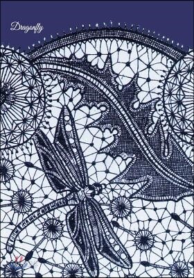 Dragonfly: 7x10 (17.78 CM X 25.4 CM) Batik Fabric Dragonfly Pattern Lined Journal