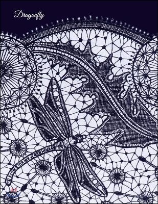 Dragonfly: 8.5x11 Notebook Batik Fabric Dragonfly Pattern Book with Dot Grid Pages