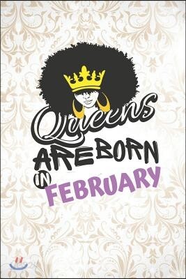 Queens Are Born in February: Dot Grid Journal/ Notebook for Melanin Rich Beauties