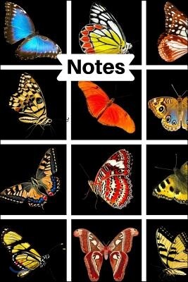 Notes: Colorful Spring Summer Butterfly 6 X 9 Blank Lined Writing Notebook Composition Journal, 110 Pages - Great Gift Idea