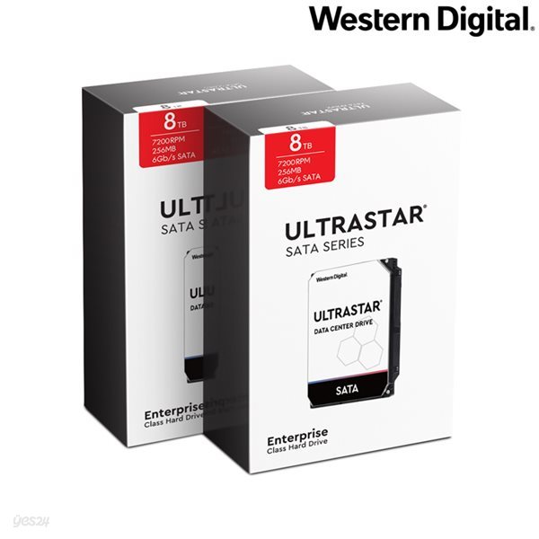 웨스턴디지털 NAS 서버용 하드디스크 Ultrastar HC320 8T 2팩 (SATA3/7200/256M/PMR)