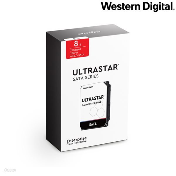 웨스턴디지털 NAS 서버용 하드디스크 Ultrastar HC320 8T (SATA3/7200/256M/PMR)