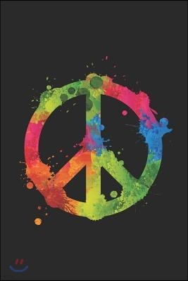 Peace Sign Color Splash: Blank Lined Notebook (6 X 9 - 120 Pages) Peace Sign Notebook for Gift / Daily Activity Journals / Diary