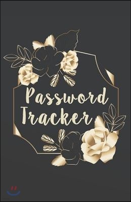 Password Tracker: Black Floral Cover Password Organizer with Table of Contents (Floral Design Cover) 5.5x8.5 Inches
