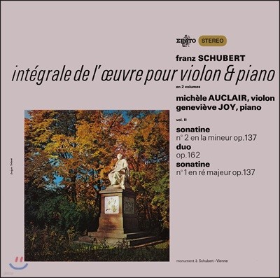 Michele Auclair 슈베르트: 바이올린과 피아노를 위한 작품 2집 - 미셸 오클레르 [LP]