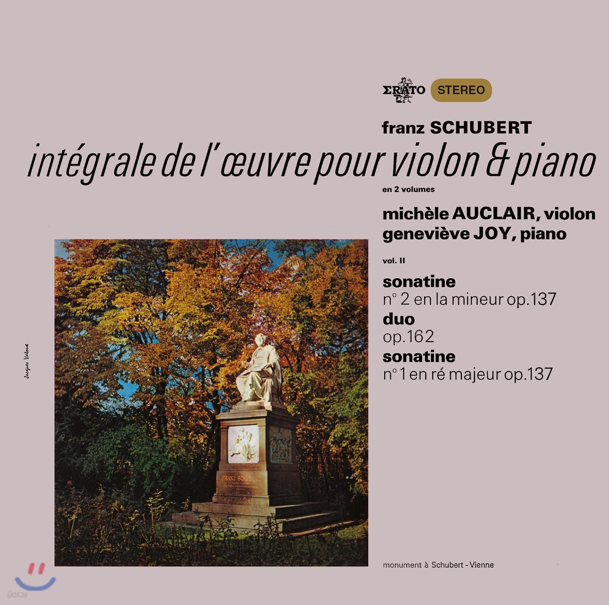 Michele Auclair 슈베르트: 바이올린과 피아노를 위한 작품 2집 - 미셸 오클레르 [LP]