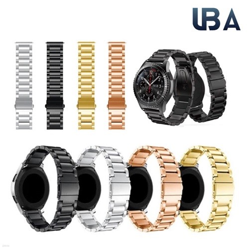 UBA 갤럭시워치밴드 20mm 22mm 원터치 메탈 밴드 스트랩 시계줄