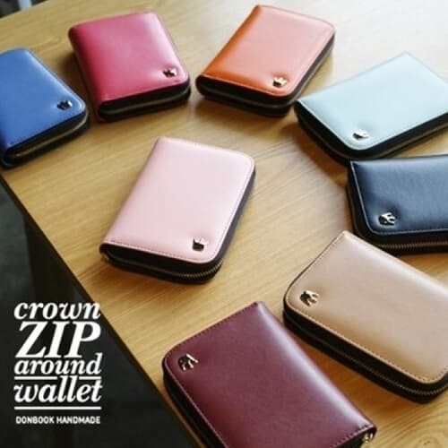[donbook]  Crown zip around wallet