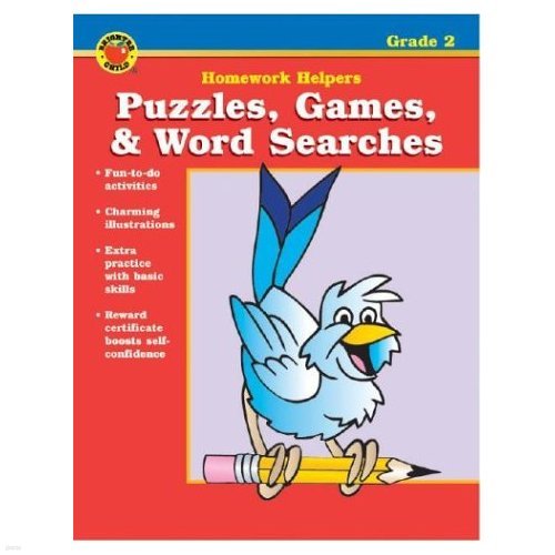 Puzzles, Games, & Word Searches, Grade 2 [Paperback]