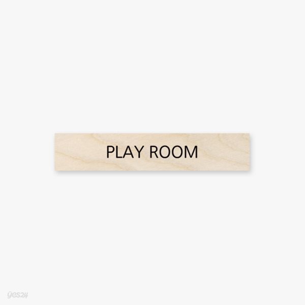 모두의팩토리 심플 원목 미니 직사각 도어사인 120x23x8mm  16.PLAY ROOM 주문제작가능