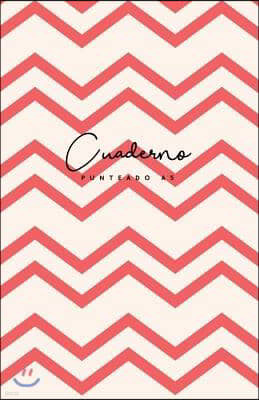 Cuaderno Punteado A5: Cuadr?cula de 5 MM - 75 P?ginas Dot Grid Bullet Journal - Tama?o Mediano - Pink Chevron Print