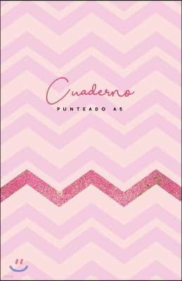 Cuaderno Punteado A5: Cuadr?cula de 5 MM - 75 P?ginas Dot Grid Bullet Journal - Tama?o Mediano - Rosa Chevron