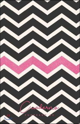 Cuaderno Punteado A5: Cuadr?cula de 5 MM - 75 P?ginas Dot Grid Bullet Journal - Tama?o Mediano - Negro, Rosa, Blanco Chevron Print