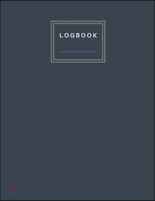 Logbook: Carbon Black and Blue Cover Lined and Numbered 365 Pages with Lines Letter Size 8.5 X 11 - A4 Size (Sketchbook, Journa