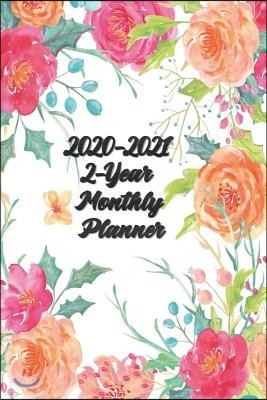 2020-2021 2-Year Monthly Planner 6x9: Watercolor Floral - 24-Month Planner Calendar See it Bigger and Plan Ahead Goal and Productivity Planner Action