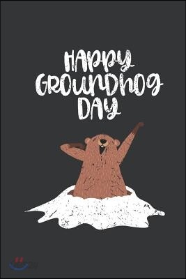 Notebook: Happy Groundhog Day Cute Winter Celebration Journal & Doodle Diary; 120 Squared Grid Pages for Writing and Drawing - 6