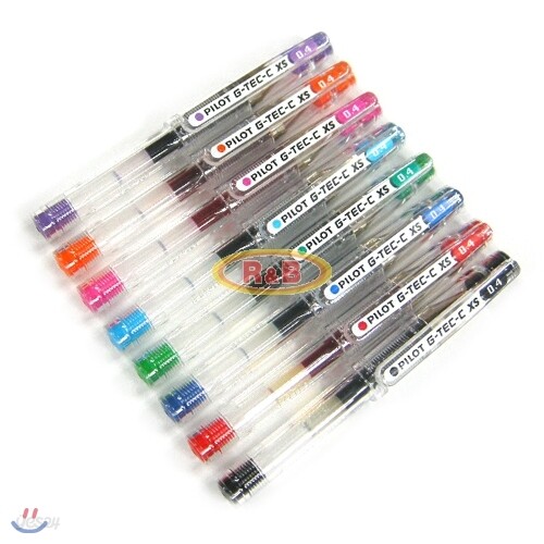[알앤비]PILOT 파이롯트 G-TEC-c XS 중성펜 0.4 (8칼라)