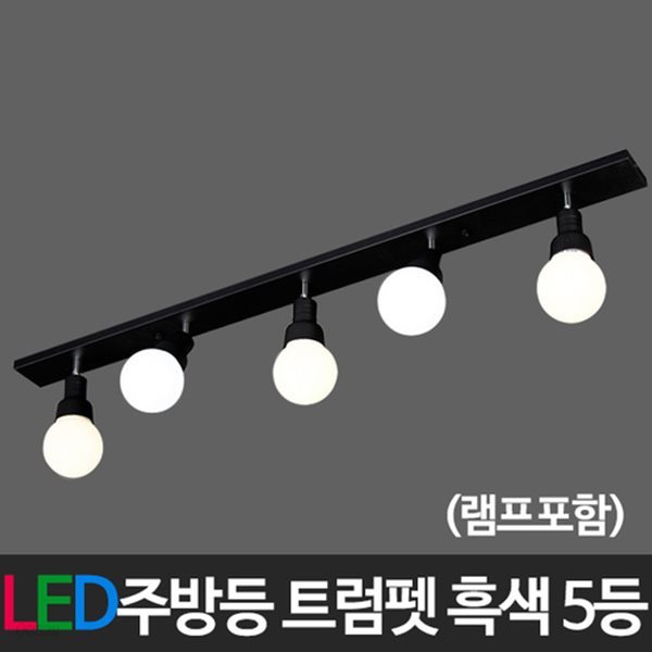 LED트럼펫 트럼펫5등 흑색(램프포함) 60W