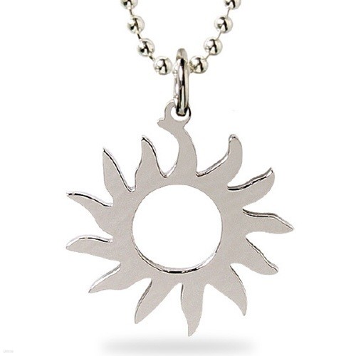 [] SILVER flat real sun shine necklace (ǹ)