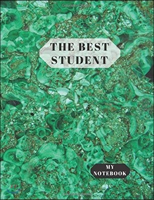 My Notebook The best student: Notebook with a motivating word, Inspirational Quote Notebook, Journal For Girls, Women, Man - Lines 8.5 x 11, 100 pages - Green Granite Cover