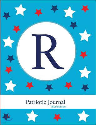R: Patriotic Journal Blue Edition: Monogram Initial Notebook