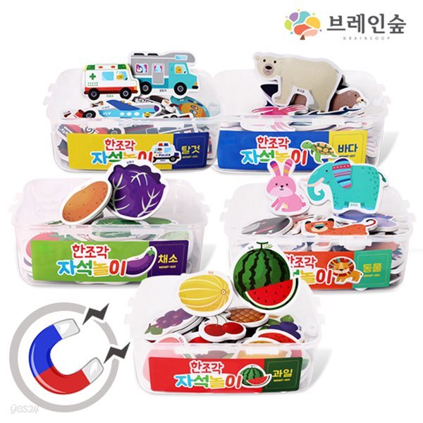 자석놀이한조각세트5종+사각보관함