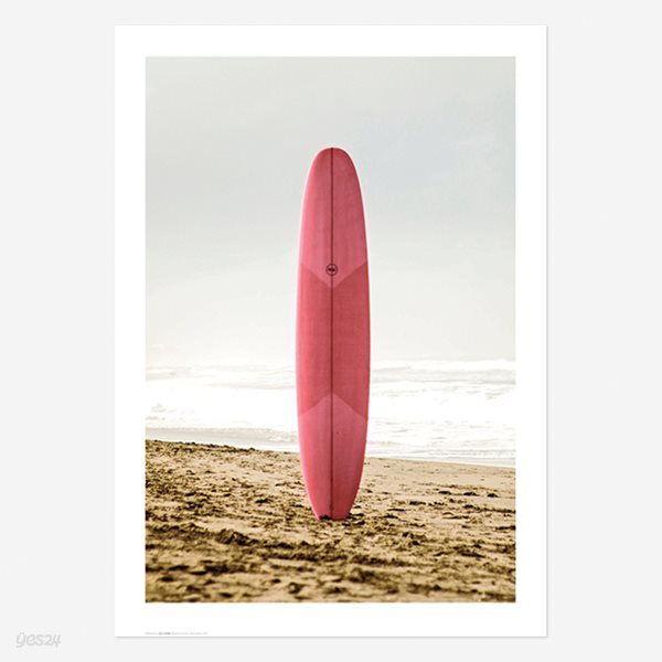여름 바다 해변 풍경 포스터 vol.1_SB07(핑크 서핑보드)