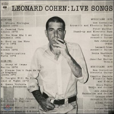Leonard Cohen — Live Songs 앨범 커버