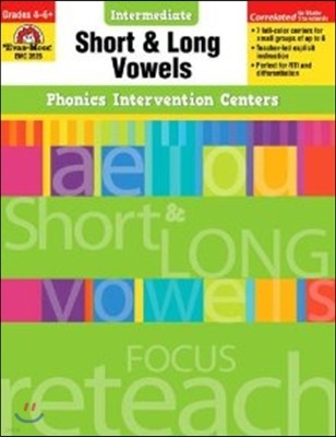 Phonics Intervention Centers Intermediate Grades 4-6+ : Short and Long Vowels