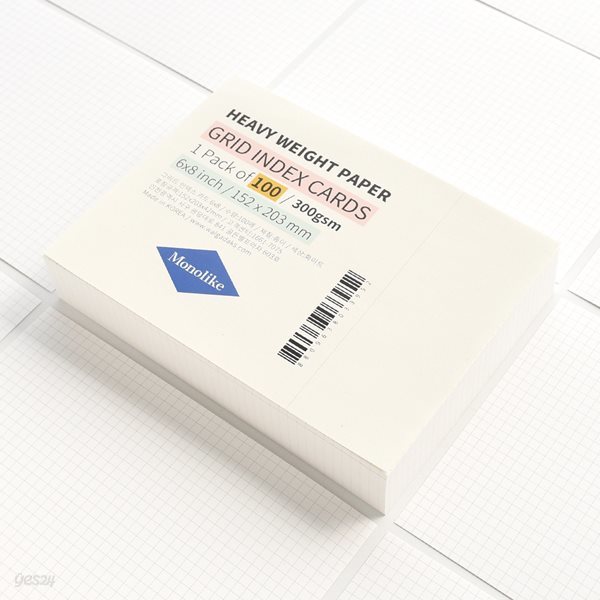 그리드 인덱스카드 화이트 100매 - 6x8