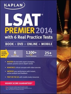 Kaplan LSAT Premier 2014 with 6 Practice Tests: Book + Online + DVD + Mobile 