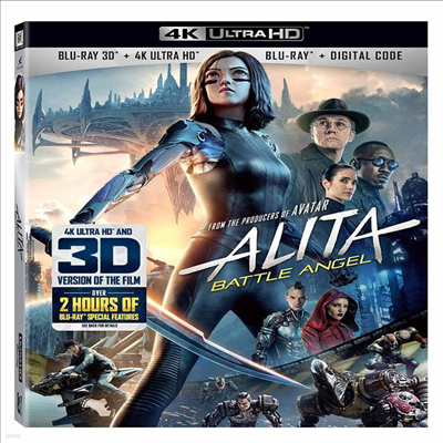 Alita: Battle Angel (˸Ÿ: Ʋ ) (2019) (ѱ۹ڸ)(4K Ultra HD + Blu-ray 3D + Blu-ray + Digital Code)