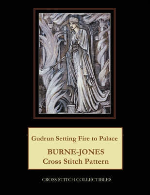 Gudrun Setting Fire to Palace: Burne-Jones Cross Stitch Pattern