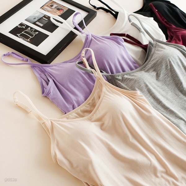 갓샵 모달 브라 캡 내장 나시 S-XL [여자 면 롱 끈 런닝 여성 이너 나시티]