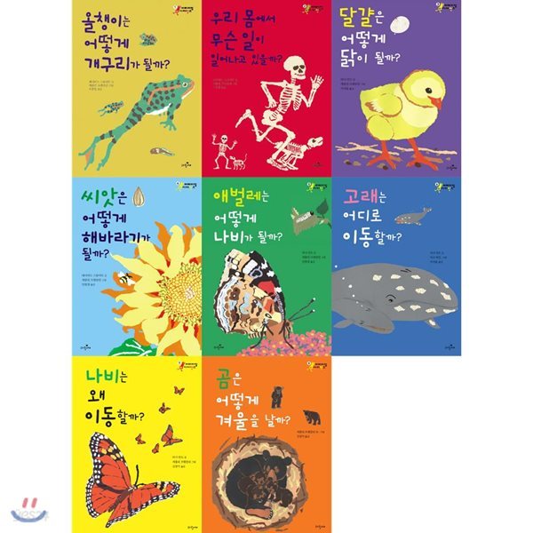 어메이징 사이언스 1-8권 (전8권) / 올챙이/우리 몸/달걀/씨앗/애벌레/고래/나비/곰