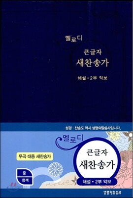 해설 큰글자 새찬송가 (중,비닐,2부악보)(13.5*19)(청색)