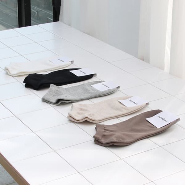 [슈퍼베이직][무료배송] 1220 스니커즈 발목 양말 5팩 (5색상)