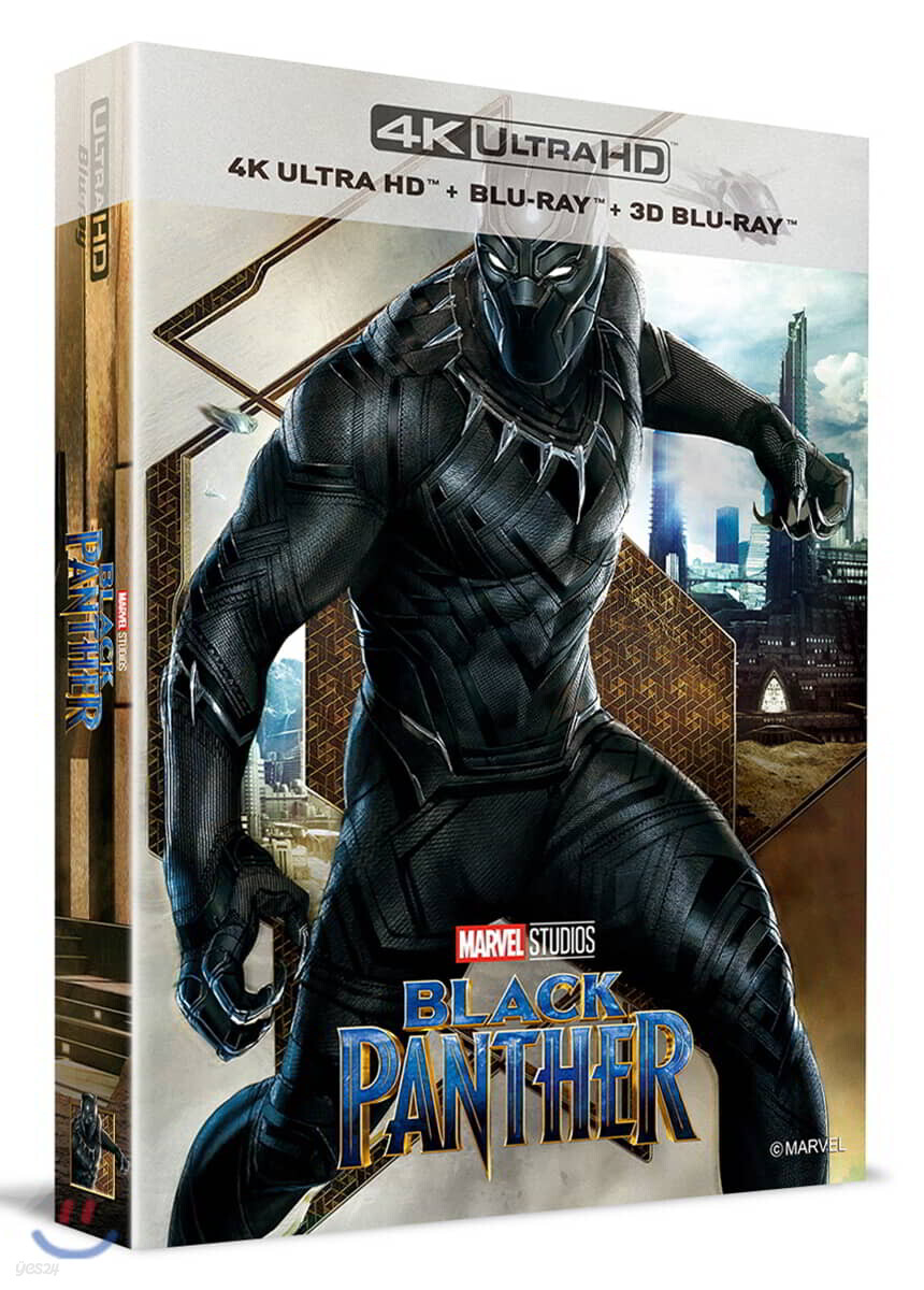블랙 팬서 (3Disc 4K UHD + 3D + 2D B1 Type 렌티큘러 풀슬립케이스 스틸북 한정판) : 블루레이