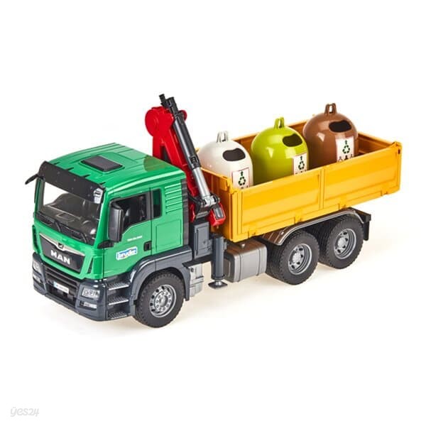 [브루더] [브루더_공식]MAN TGS 트럭과 재활용 컨테이너 세트