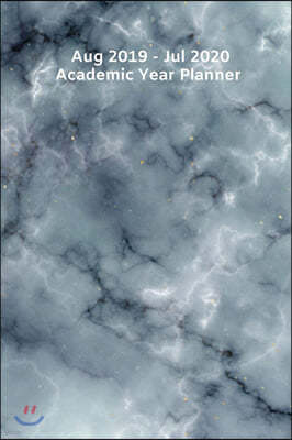 Grey Marble Effect 2019-2020 Academic Diary - Week To Page View: College School Planner - Student Teacher Family - To Do list on each page