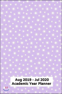 Lilac White Star Academic Mid Year Planner 2019-20 with week to a page view: ideal for Student Teacher Family - To Do list on each page