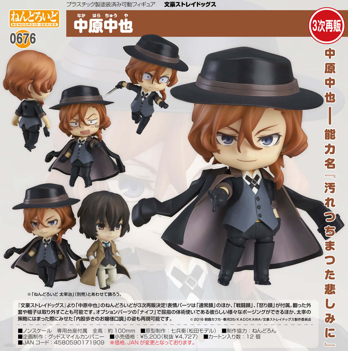 【箱破損あり】　文豪ストレイドッグス　文スト　中原中也　ねんどろいど　676 ねんどろいど 中原中也