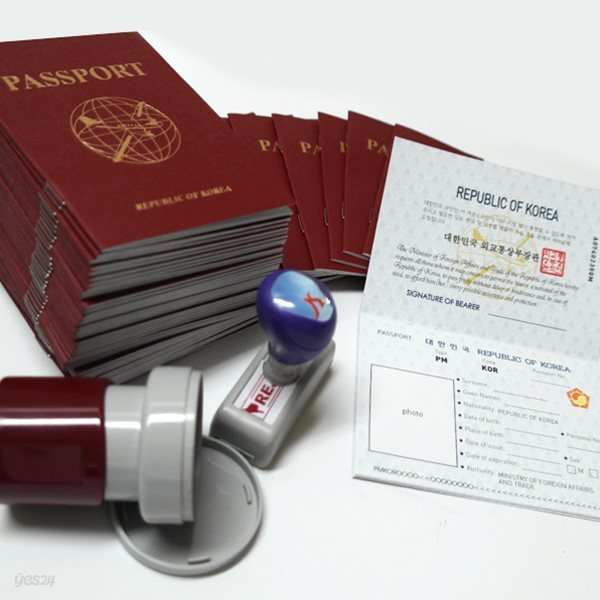 영어학습교구 여권(Red)세트_50(여권50+이민국 도장2)