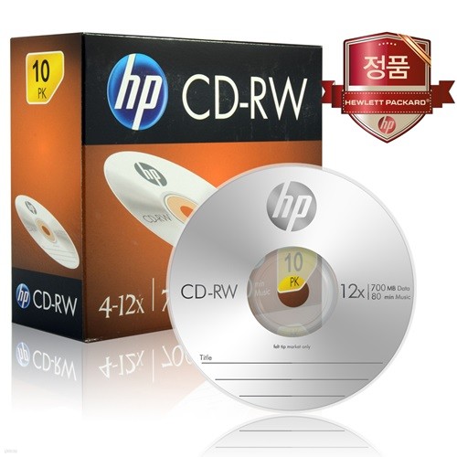 HP CD-RW 700MB 12배속 슬림케이스 10장PACK