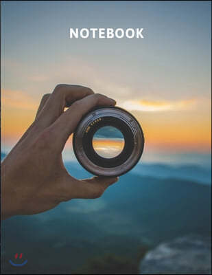 Notebook: Photography Themed Journal - 120 Pages of Lined Paper - 8.5 x 11 inches