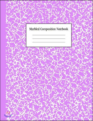 Marbled Composition Notebook: Lite Purple - Wide Ruled Notebook - 100 Pages - 8.5 x 11 - Journal for Children, Kids, Girls, Teens And Women (School